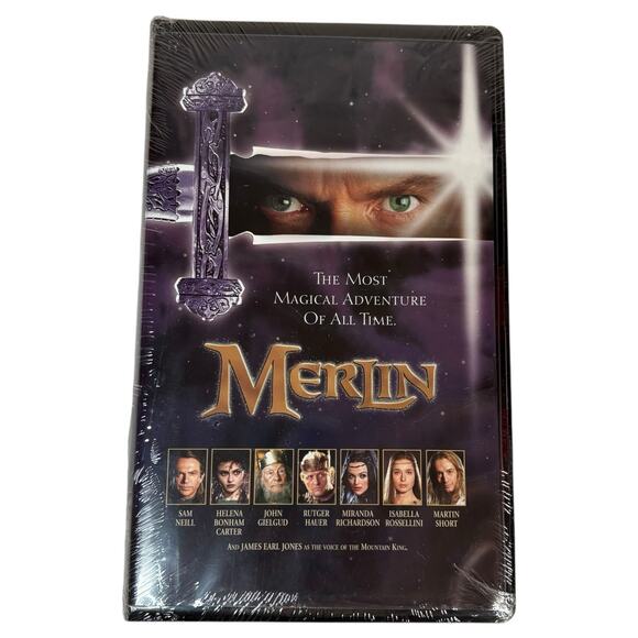 SEALED VTG "Merlin" (VHS, 1998) Hallmark Entertainment Fantasy Tape BRAND NEW - Picture 1 of 14